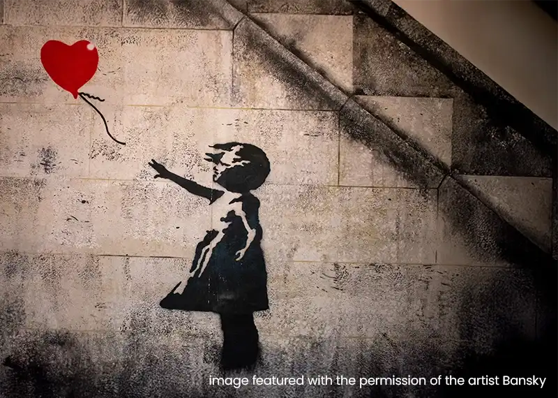 Banksy's girl and heart balloon